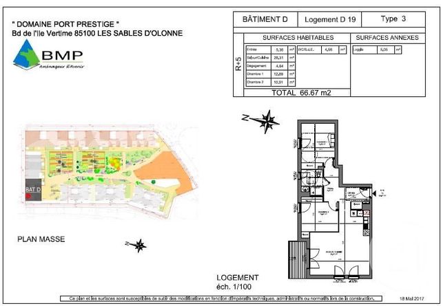 Appartement T3 à louer - 3 pièces - 66.67 m2 - LES SABLES D OLONNE - 85 - PAYS-DE-LOIRE - Century 21 Bleu Marine
