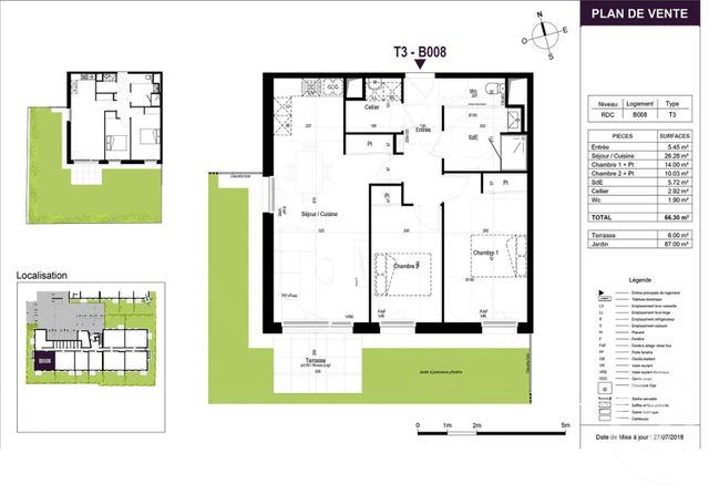 Appartement T3 à louer - 3 pièces - 66.3 m2 - OLONNE SUR MER - 85 - PAYS-DE-LOIRE - Century 21 Bleu Marine